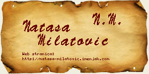 Nataša Milatović vizit kartica